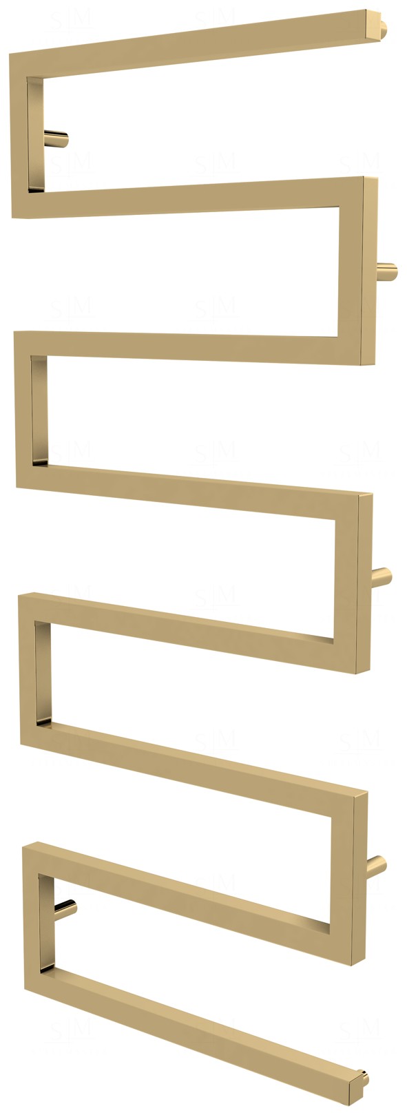 

Золотой полотенцесушитель Ultra 7 змейка 1230x500, gold