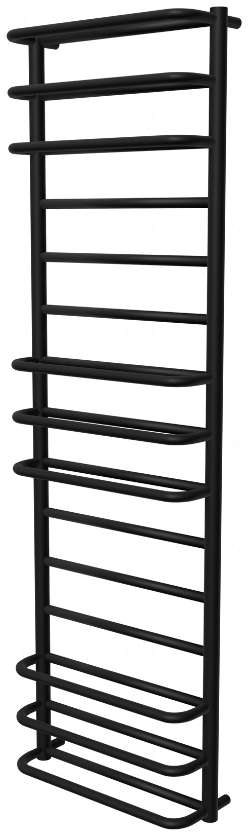 

Черный полотенцесушитель Comfort 15 RAL9005 лесенка 1550x482, black