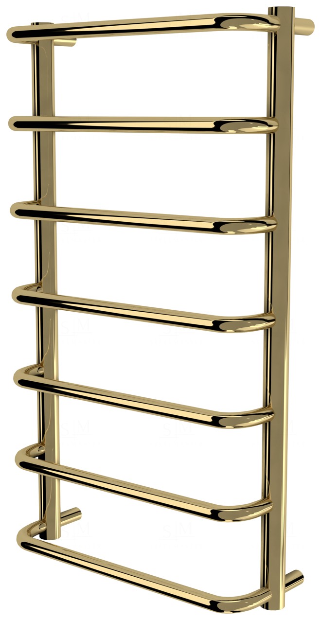 

Золотая полотенцесушилка Modern 7 лесенка 750x432, gold