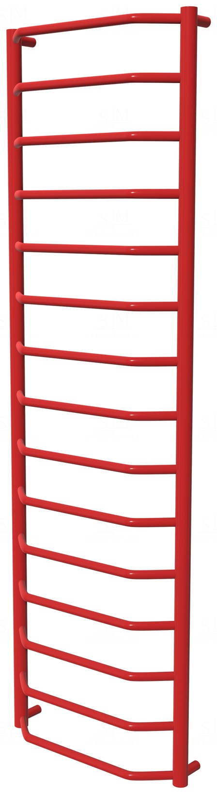 

Красный полотенцесушитель Standart 15 RAL3020 лесенка 1550x482, red