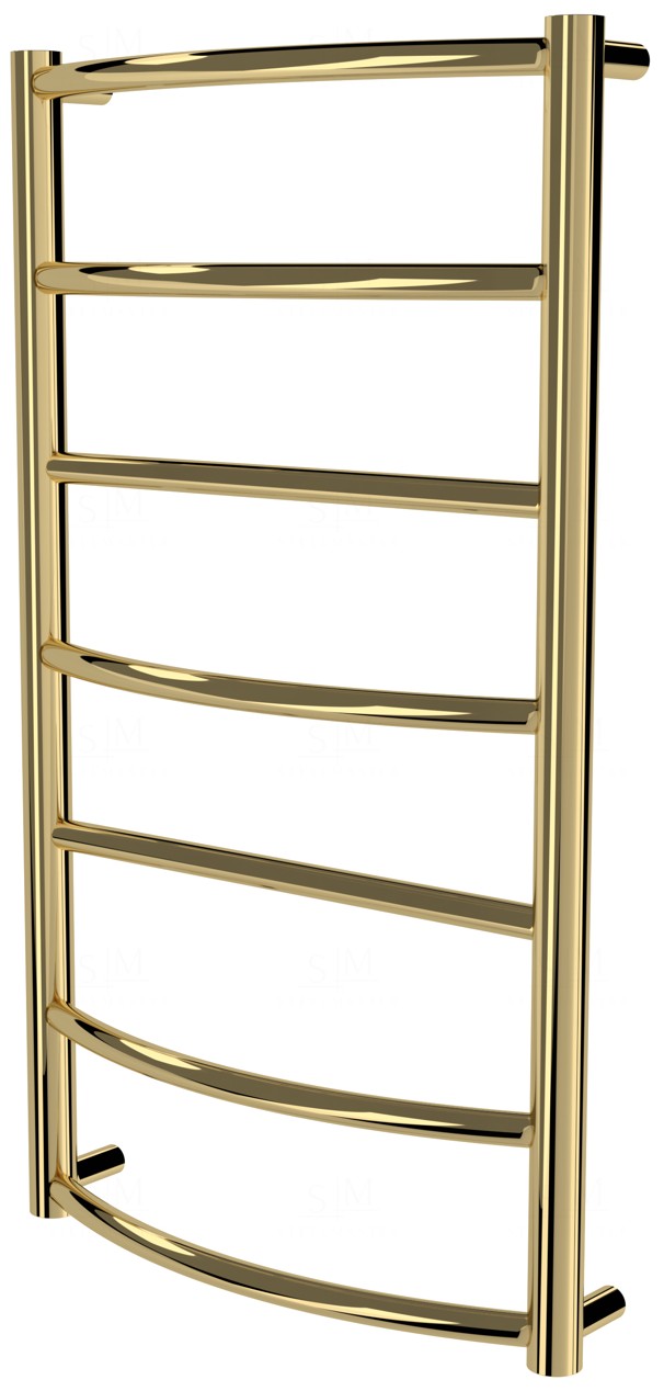 

Золотой полотенцесушитель Classic 7 лесенка 750x432, gold