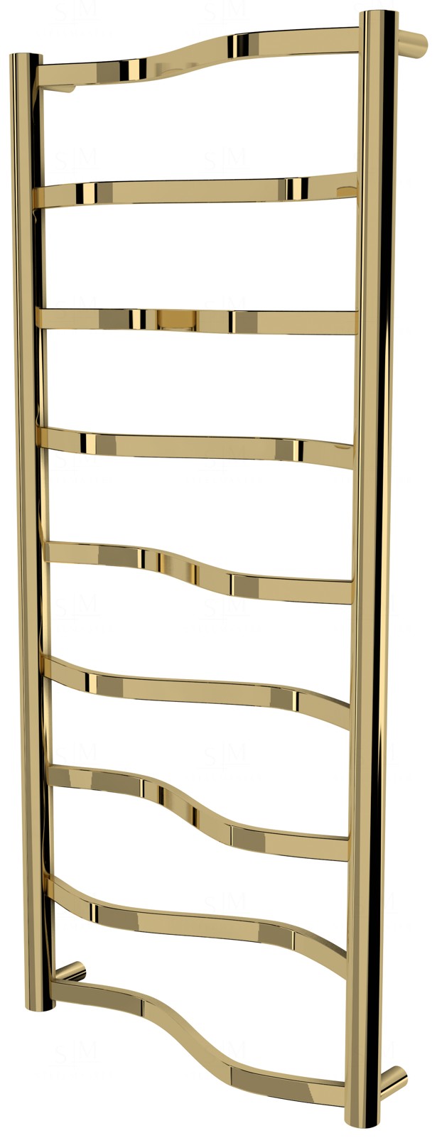 

Золотой полотенцесушитель Lagoon 9 лесенка 950x432, gold