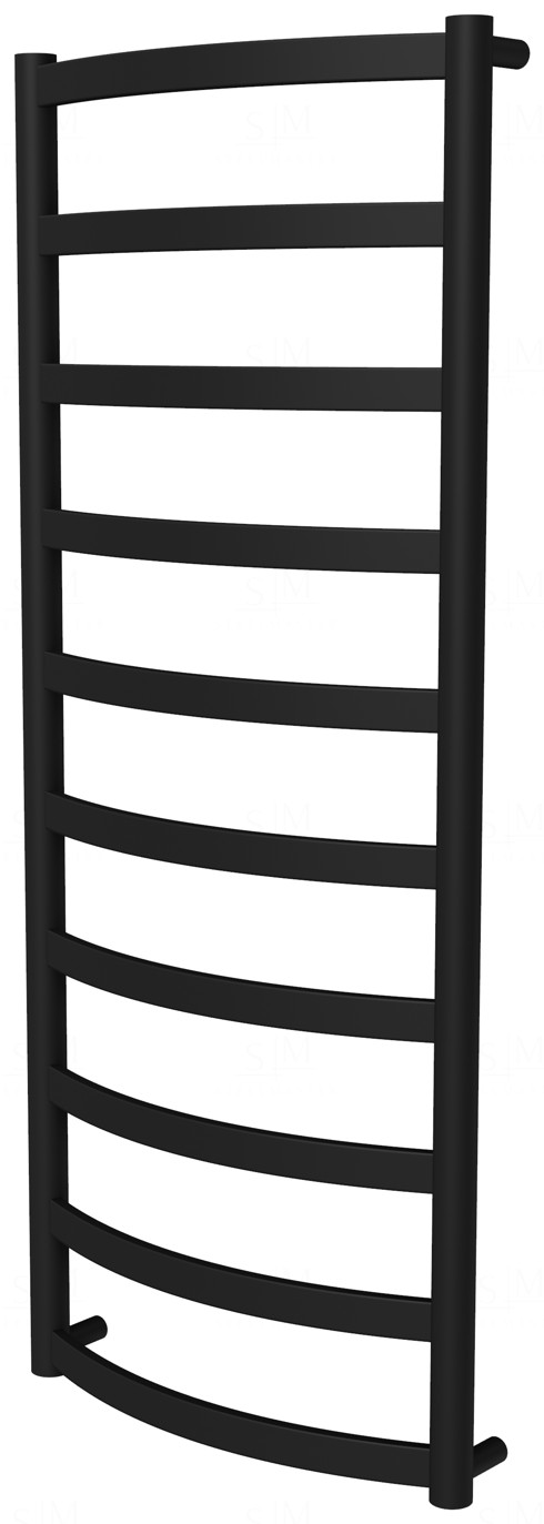 

Черная полотенцесушилка Maxima 10 RAL9005 лесенка 1050x432, black