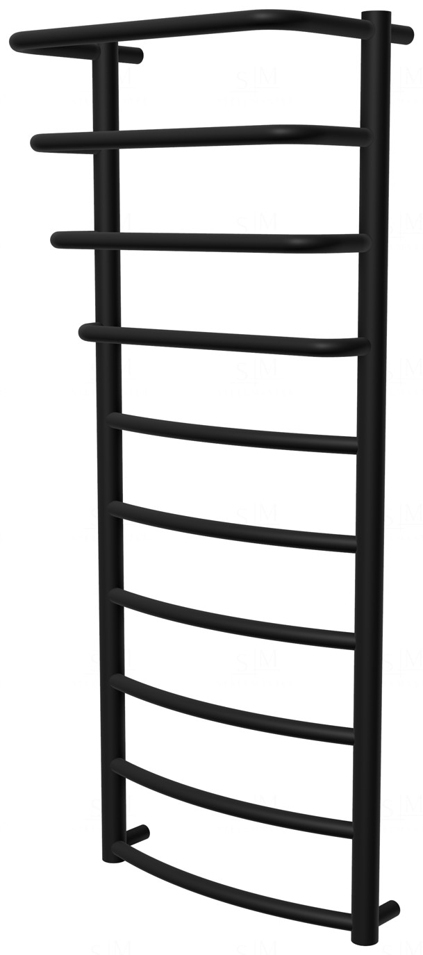 

Черная сушилка для полотенец Grosse 10 RAL9005 лесенка 1050x432, black