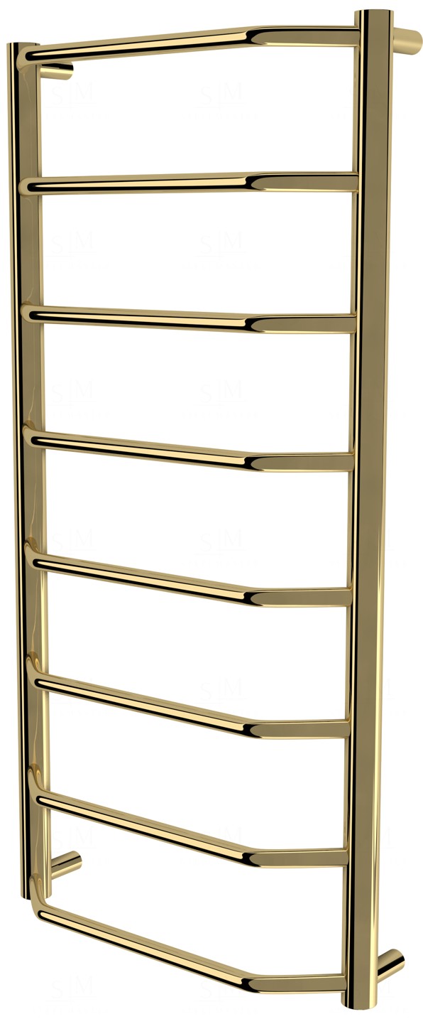 

Золотой полотенцесушитель Standart 8 лесенка 850x432, gold