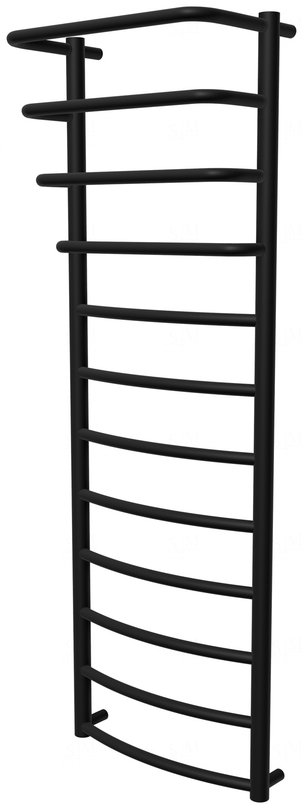 

Сушилка для полотенец Grosse 12 черная RAL9005 лесенка 1250x432, black