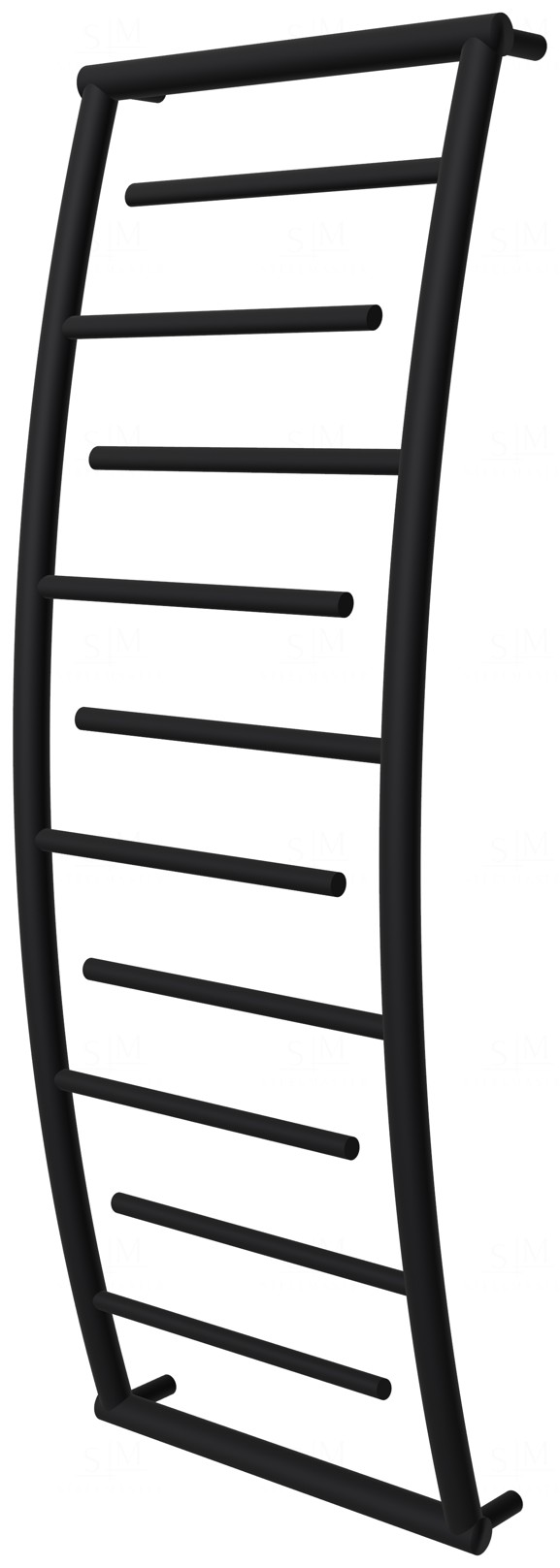 

Черный полотенцесушитель Atlantica 10 RAL9005 лесенка 1150x432, black