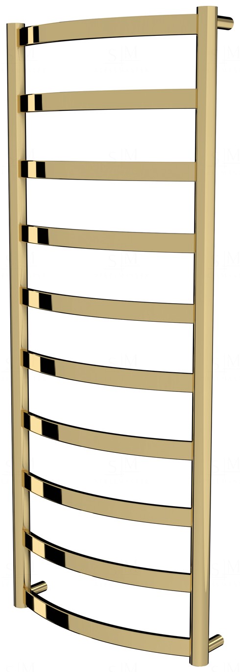 

Золотой полотенцесушитель Maxima 10 лесенка 1050x432, gold