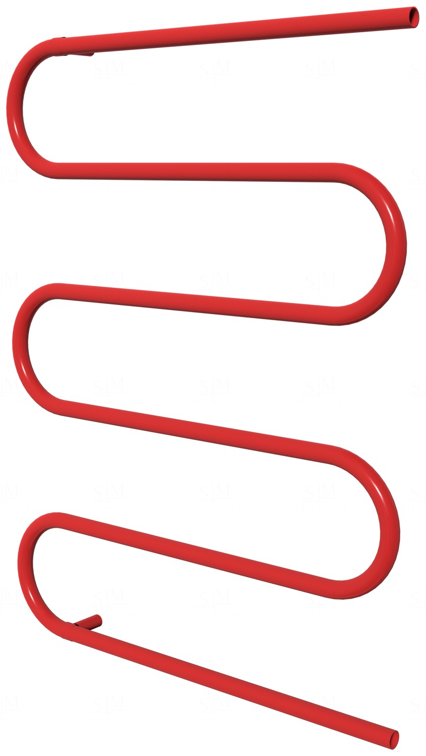 

Красный полотенцесушитель Змейка 5 RAL3020 змейка 945x700, red