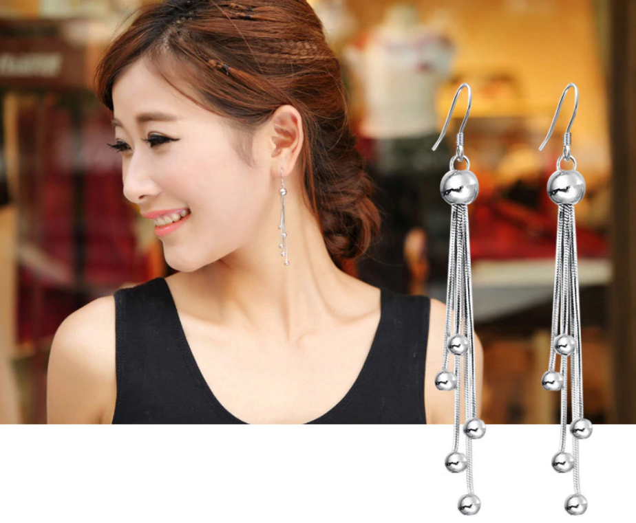

Серьги подвески Primo Long Balls - Silver Primo белый
