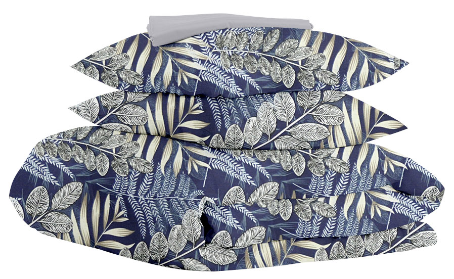 

Комплект постельного белья Cosas Foliage DBlue El Grey 200х220