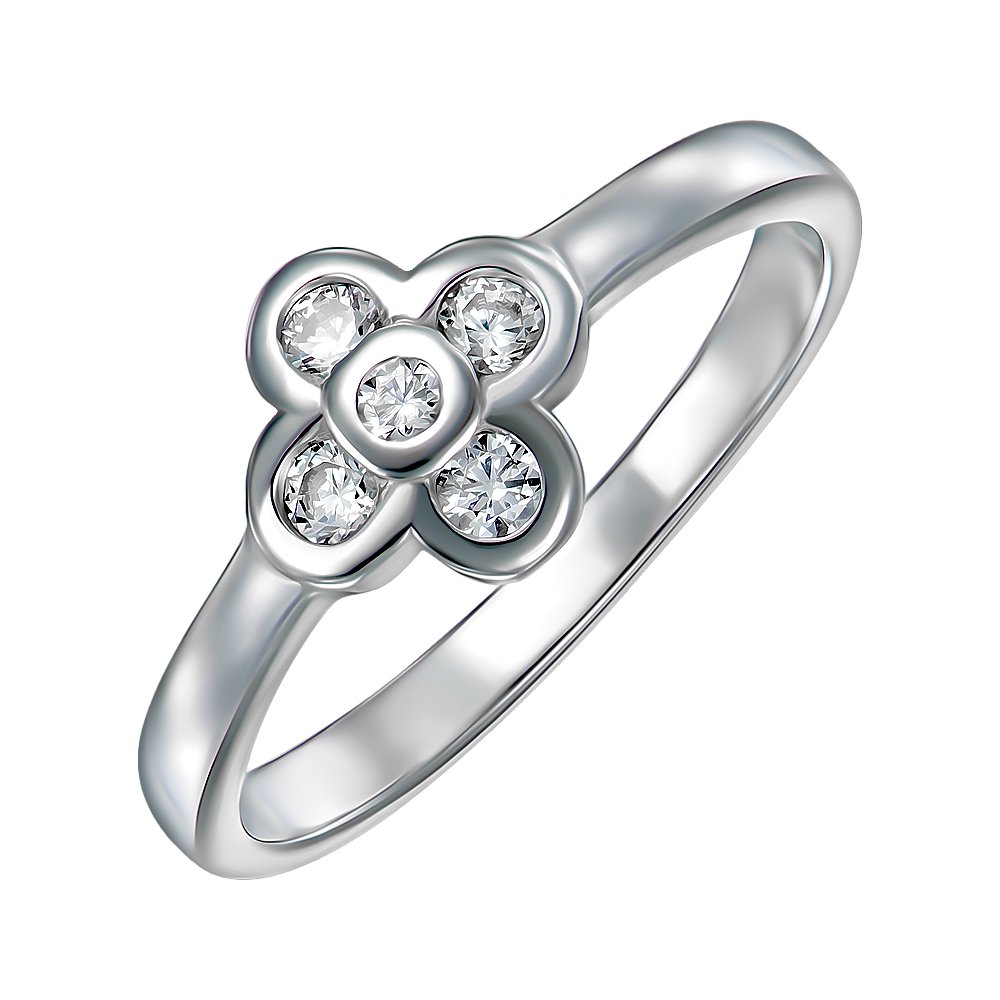 

Серебряное кольцо с фианитами 000118402 15.5 размера
