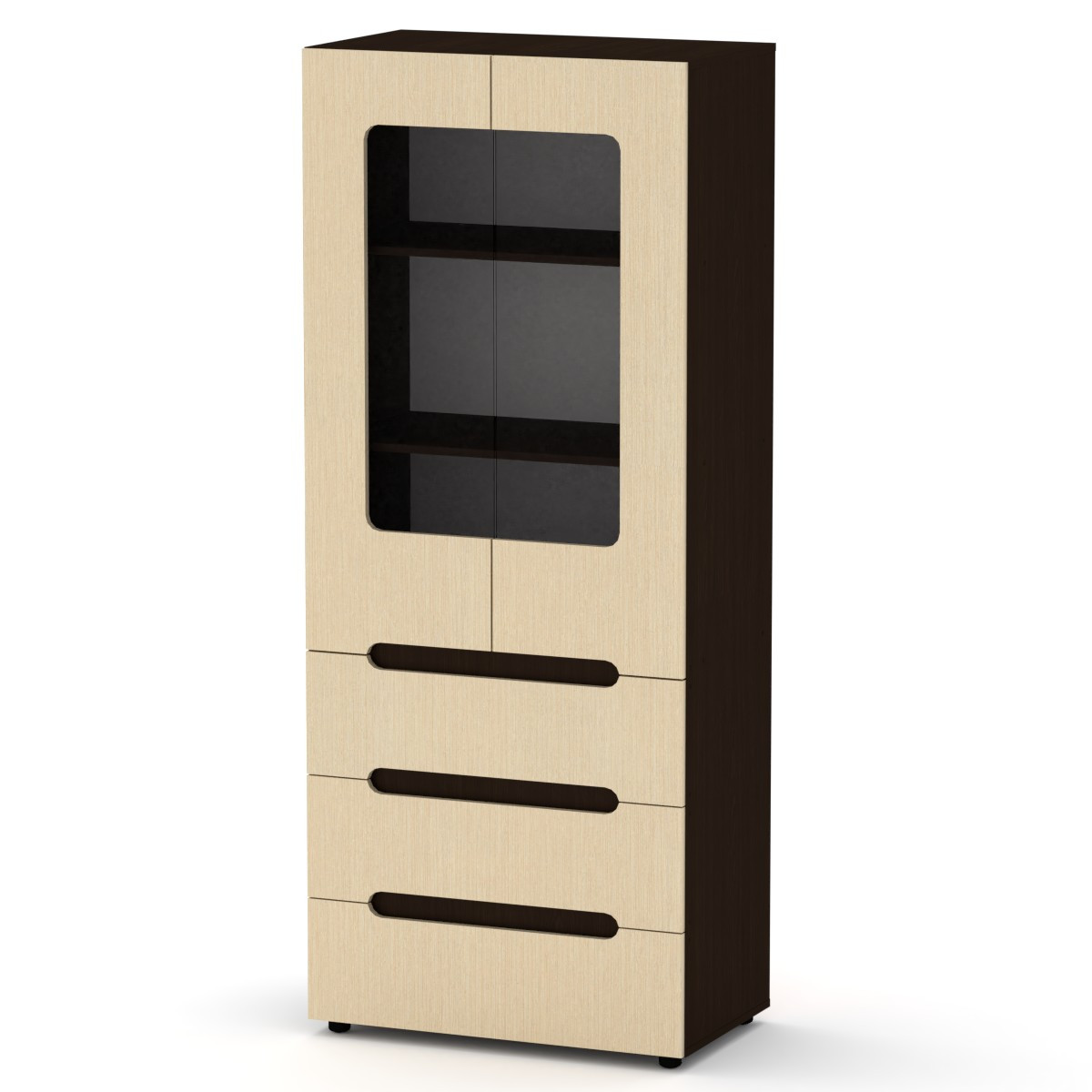 

Шкаф книжный Компанит МС-21 венге комби (80х46,4х195 см)