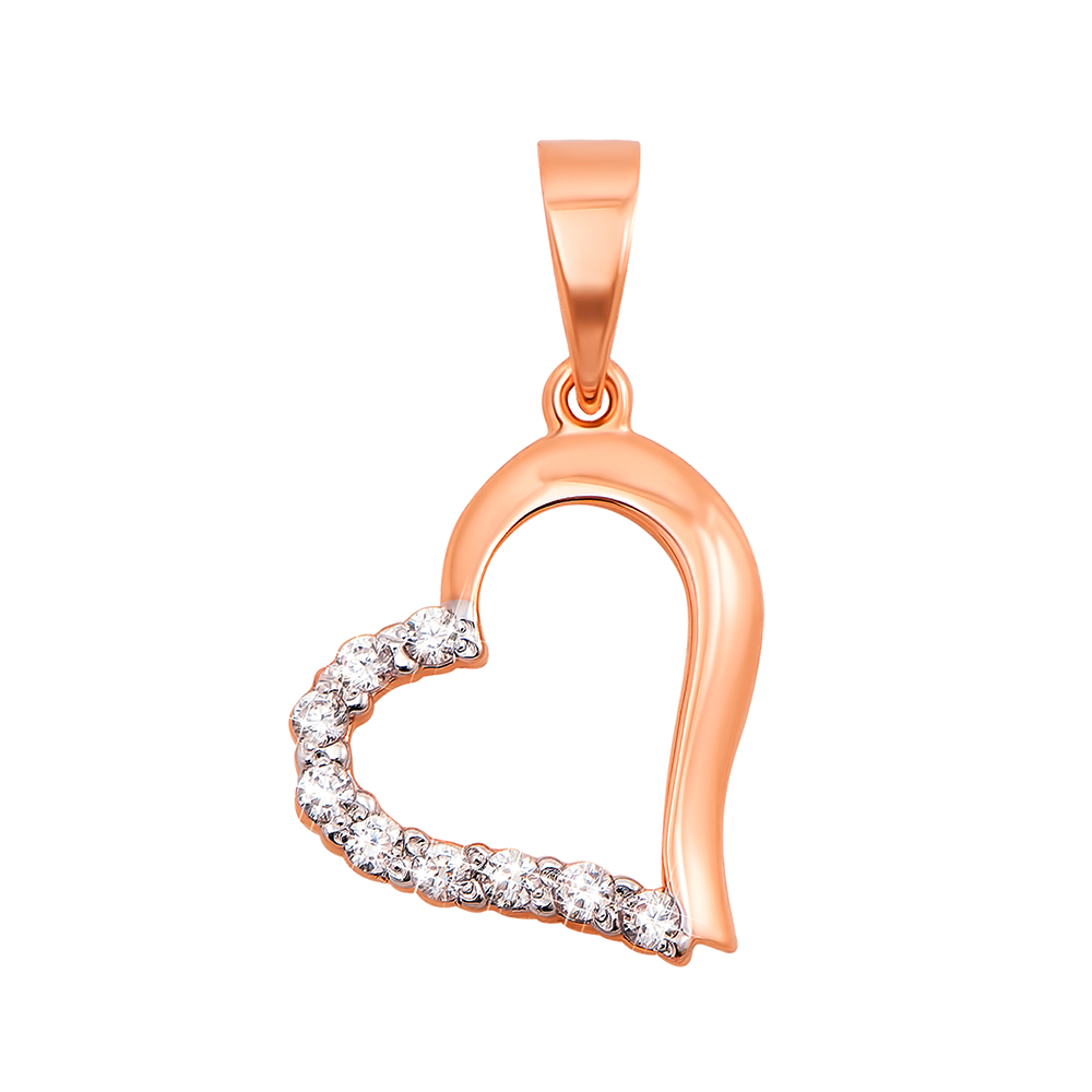 

Золотая подвеска в комбинированном цвете с фианитом S Zirconia 000142388
