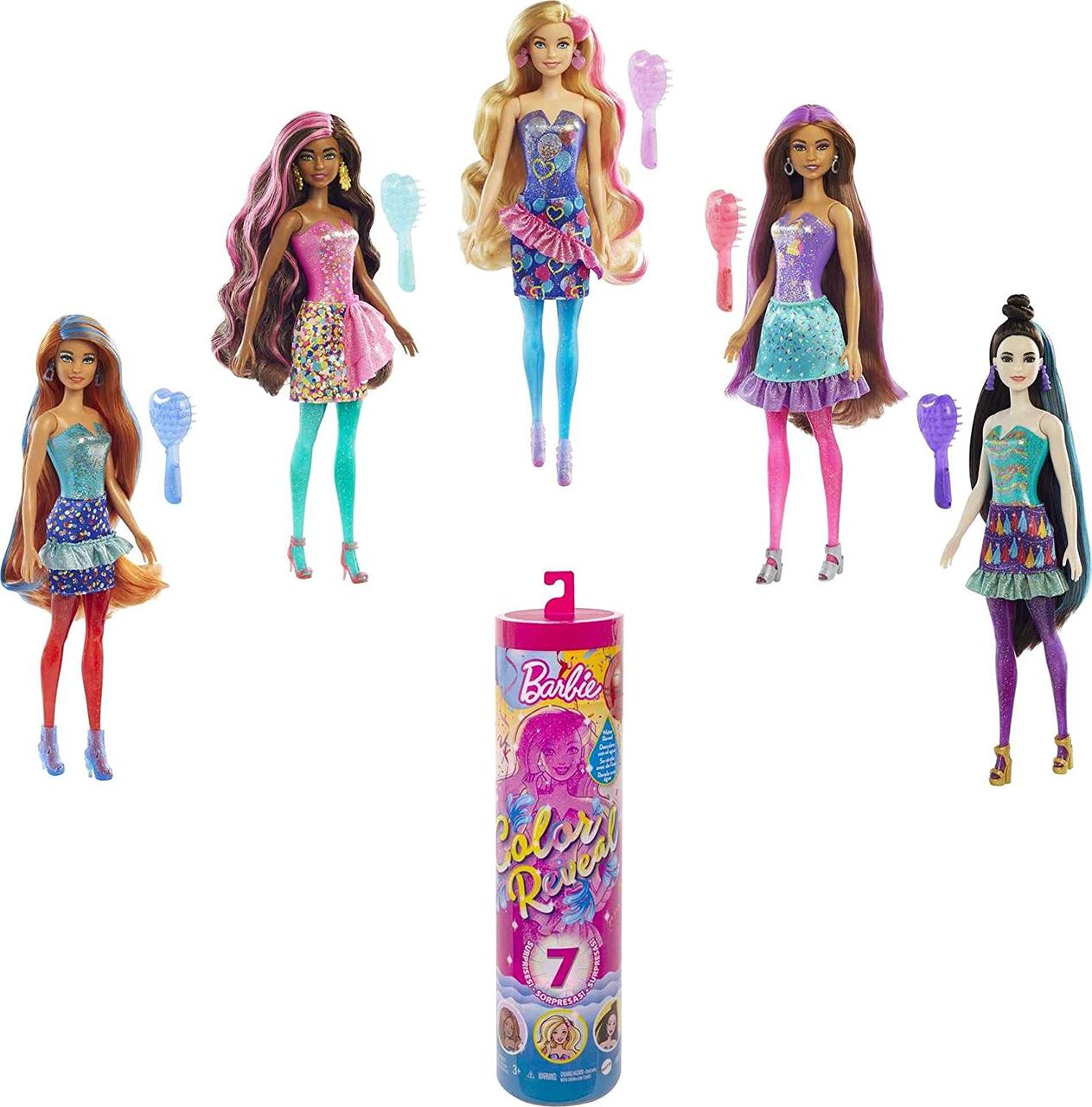

Кукла Барби Вечеринка Цветное перевоплощение 7 сюрпризов (GTR96) Barbie Color Reveal от Mattel