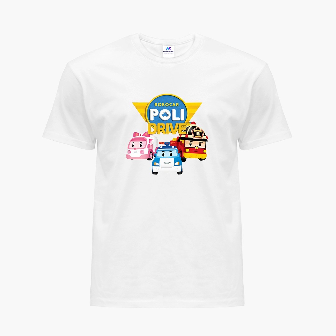 

Детская футболка Робокар Поли (Robocar Poli) (9224-1617) 122-128 см Хлопок Белый