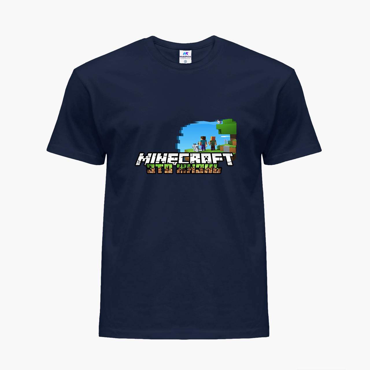 

Детская футболка для мальчиков Майнкрафт (Minecraft) (25186-1170-82) 146-152 см Хлопок Темно-синий