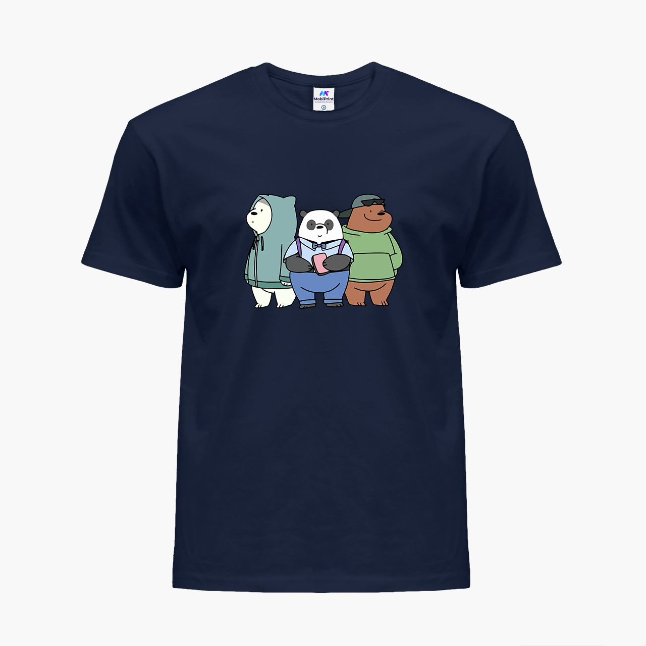 

Детская футболка для мальчиков Вся правда о медведях (We Bare Bears) (25186-2898-80) 122-128 см Хлопок Темно-синий