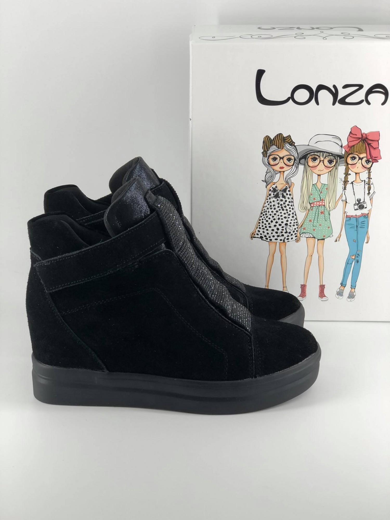 

Женские ботинки Lonza FLM23-2 замша 39 р. 25,5 см. черные