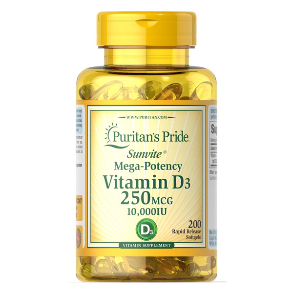 

Витамины Puritan's Pride Vitamin D3 10,000 IU 200 капсул