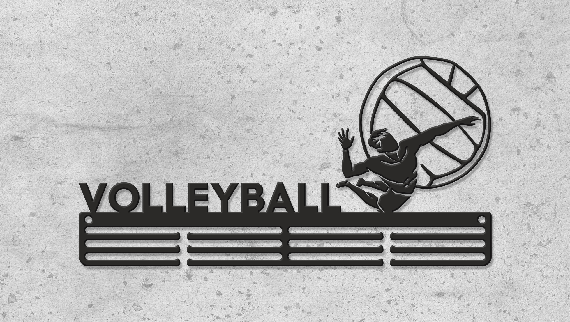 

Медальница "E-Trophy" Volleyball Стальная (черный)
