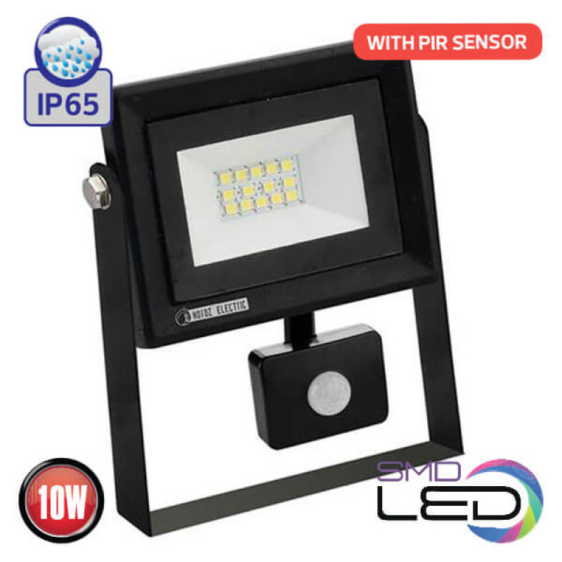 

Прожектор светодиодный с датчиком движения "PARS/S-10" 10W 6400K , черный