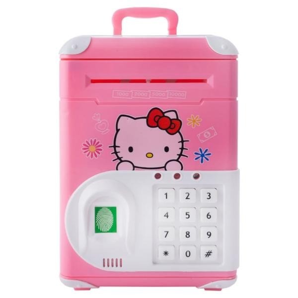 

Копилка сейф детская электронная EL-510-5 Hello Kitty музыкальная с отпечатком пальца Розовый