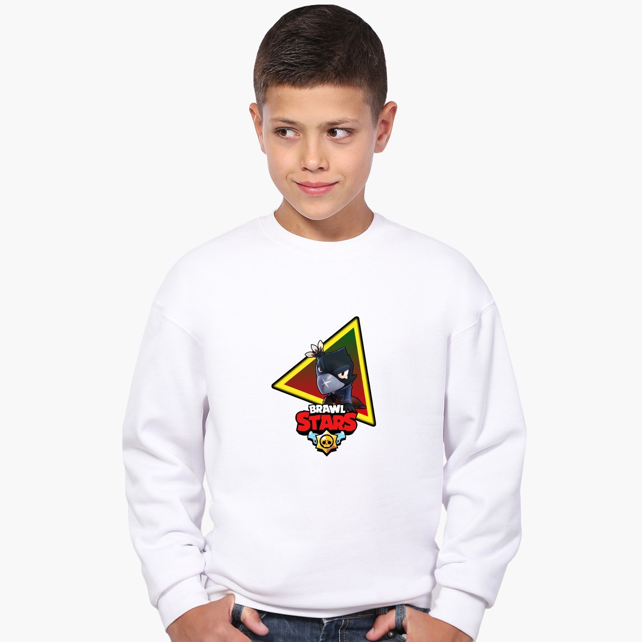 

Свитшот для мальчиков Бравл Старс Ворон (Brawl Stars Crow) (9509-1025) 122-128 см Белый