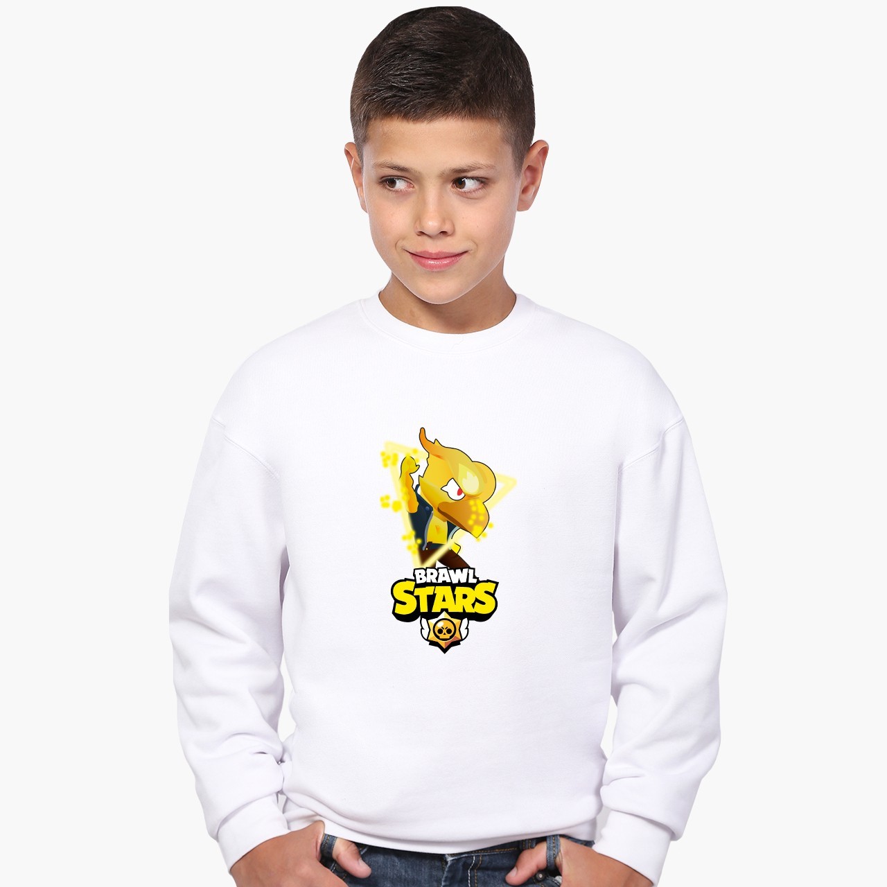 

Свитшот для мальчиков Бравл Старс Ворон (Brawl Stars Crow) (9509-1060) 122-128 см Белый
