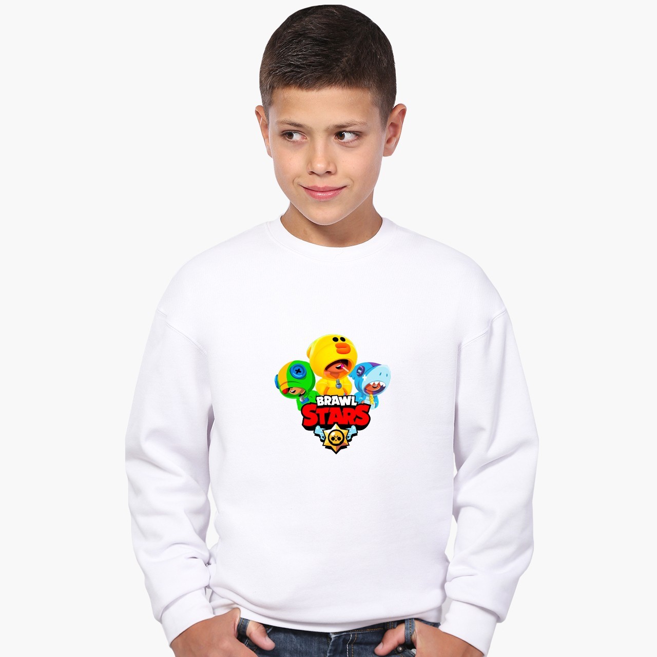 

Свитшот для мальчиков Бравл Старс (Brawl Stars) (9509-1701) 122-128 см Белый