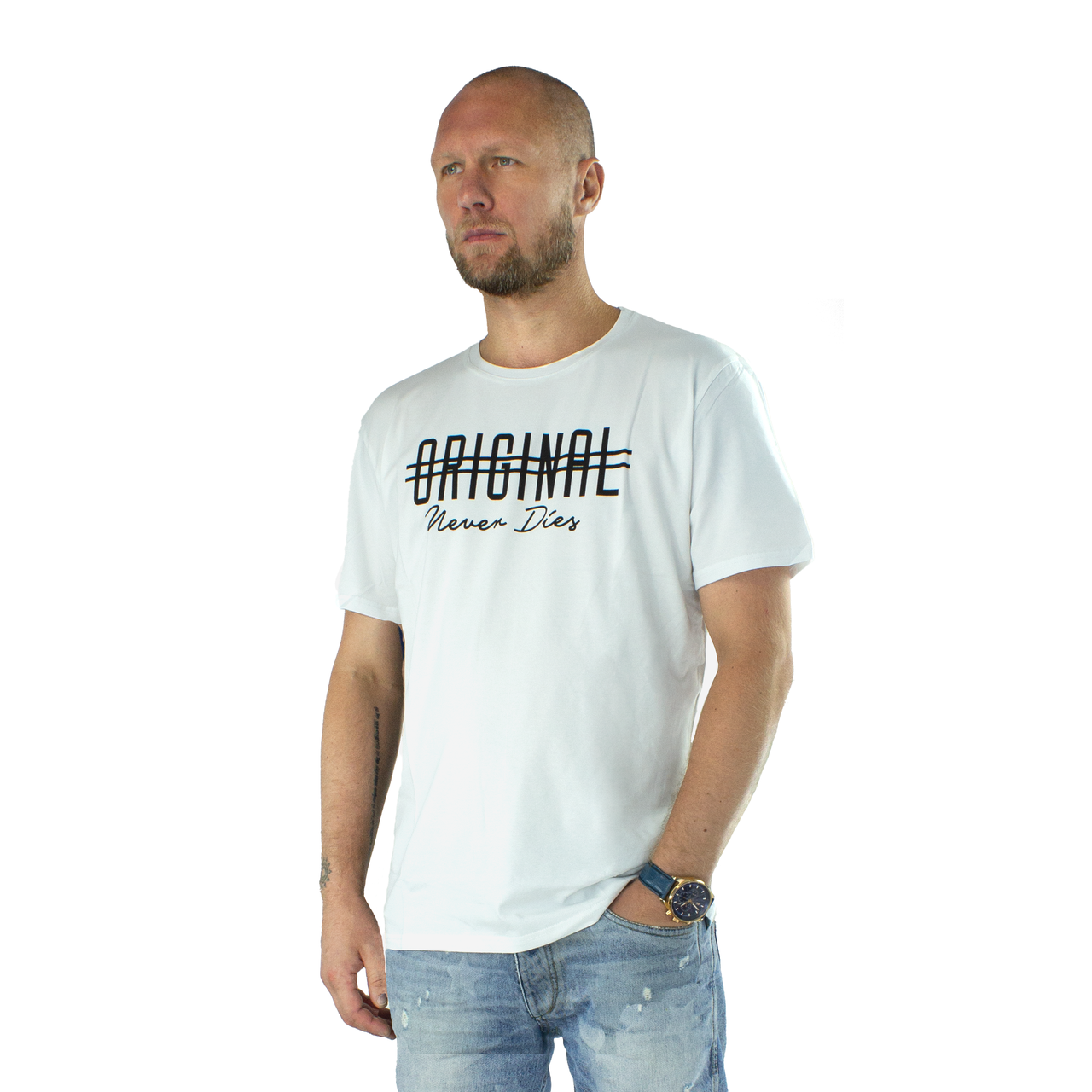 

Мужская футболка с принтом Original Never Dies Белая  (717894-white, Мужская футболка с принтом Original Never Dies Белая M (717894-white-M)