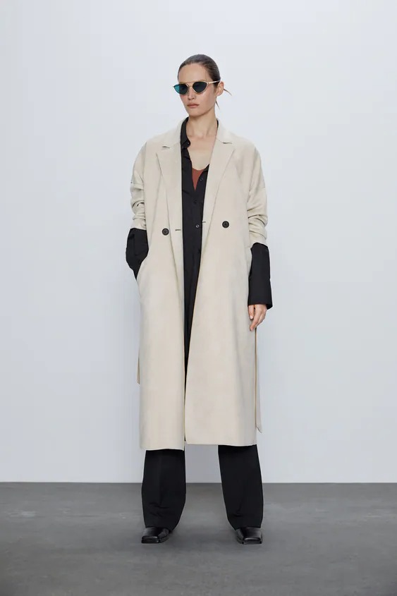 

Пальто Zara  светло бежевый 8073043806, Пальто Zara XS светло бежевый 8073043806