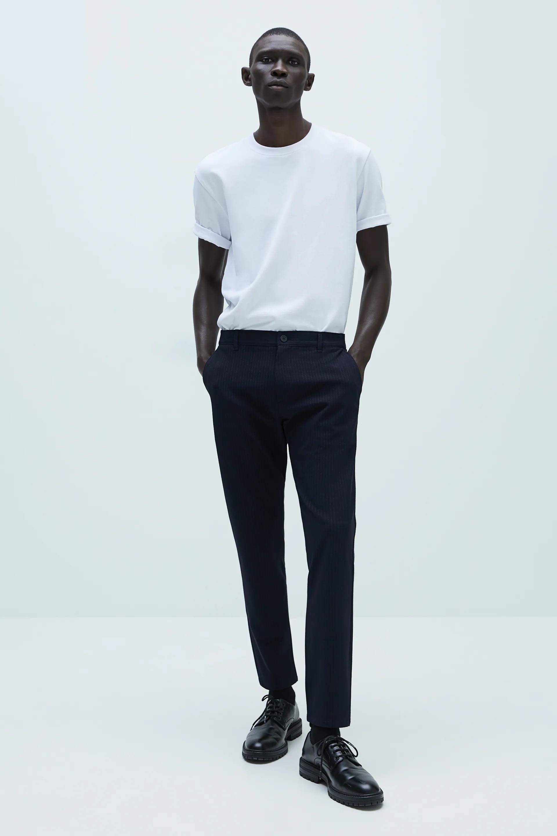 

Брюки Zara  темно синий 6861355407, Брюки Zara L темно синий 6861355407