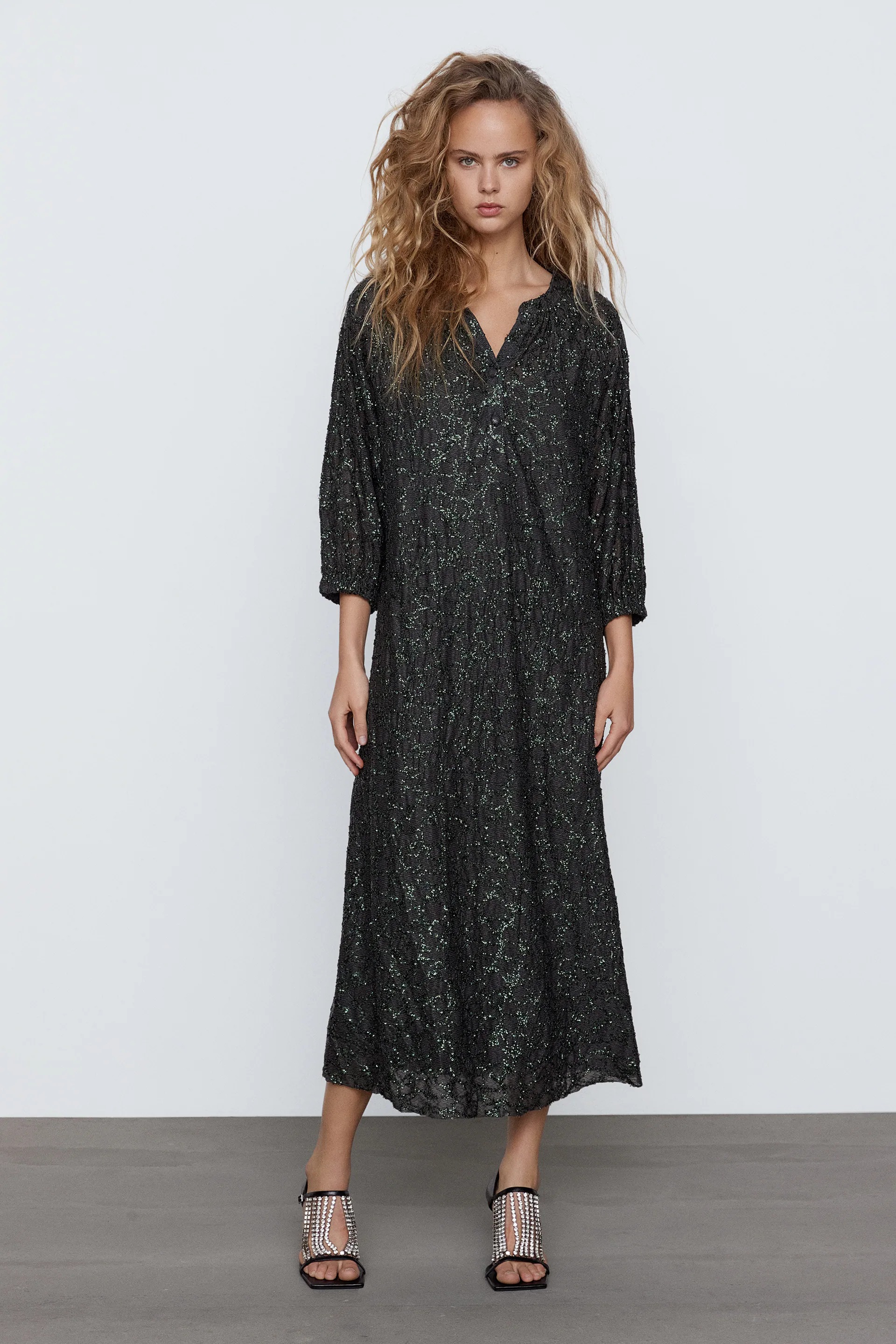 

Платье Zara  темно зеленый 0431114500, Платье Zara S темно зеленый 0431114500