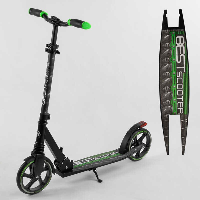 

Детский двухколесный самокат алюминиевый Best Scooter 86125 тормоз со светом, колеса PU, диаметр колес - 200мм, 1 амортизатор передний, зажим руля