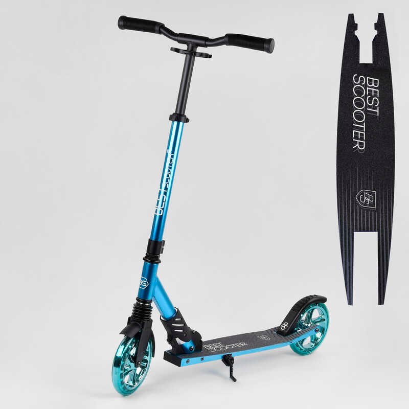

Детский двухколесный самокат алюминиевый Best Scooter S-30688 колеса PU, d колес - 180мм, 1 амортизатор передний, анодированная покраска
