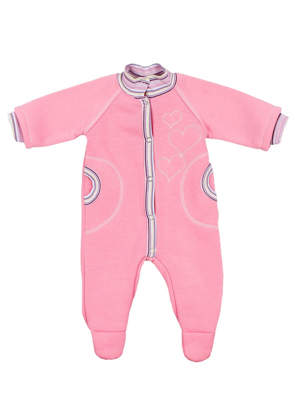 

Ромпер девочке на байке 56см с сердечками розовый (МК1022)