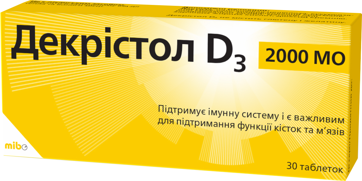 

Декристол Mibe D3 2000 МЕ 30 таблеток (4260428560074)