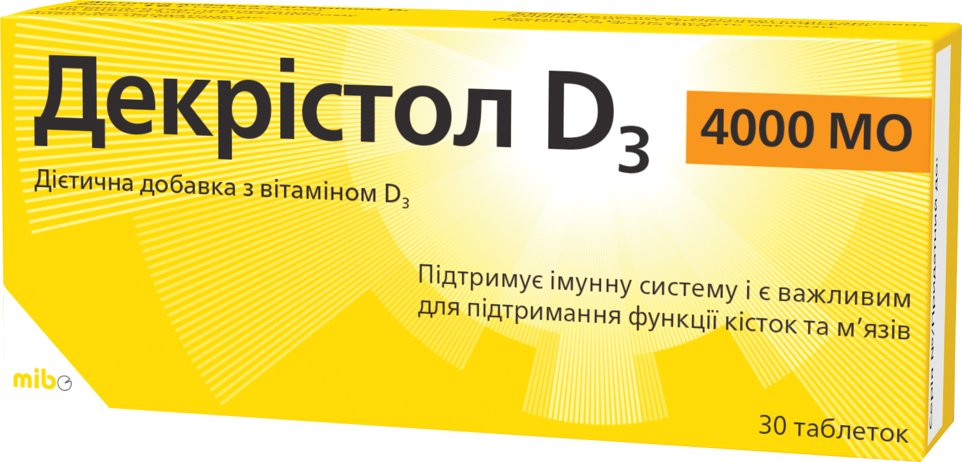 

Декристол Mibe D3 4000 МЕ 30 таблеток (4251520704800)