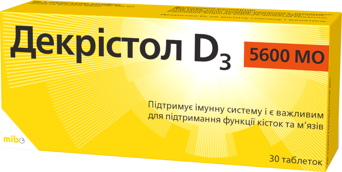

Декристол Mibe D3 5600 МЕ 30 таблеток (4251520705111)