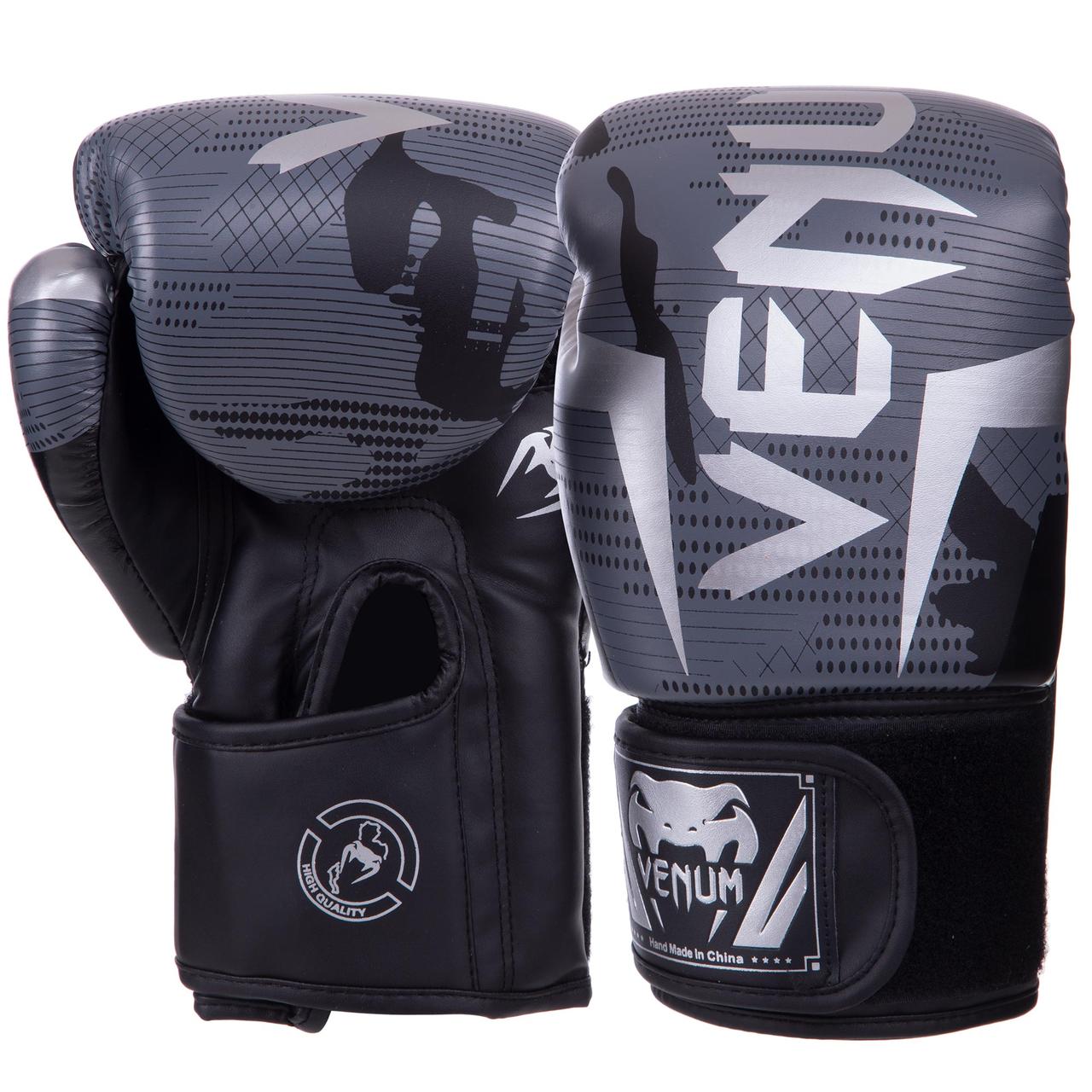 

Перчатки для бокса и единоборств VENUM Heroe PU 2532 Grey-Silver-Black 8 унций