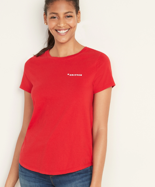 

Футболка Женская Old Navy надпись Smitten  Красный 18333797, Футболка Женская Old Navy надпись Smitten XS Красный 18333797