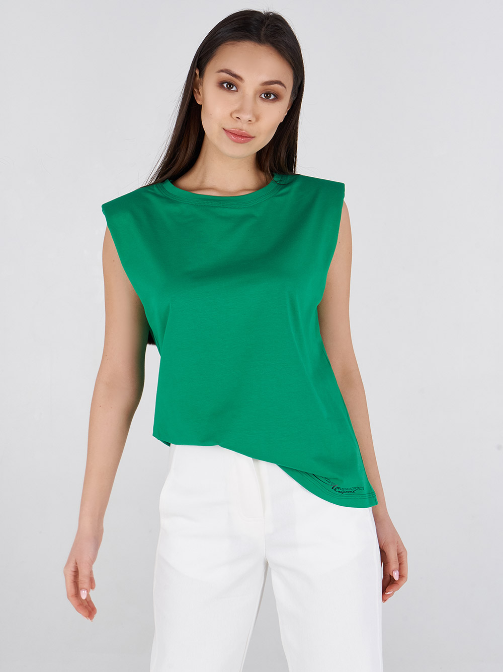 

2463 футболка Oversize c подплечниками, зелень, 2463 футболка Oversize c подплечниками, зелень (XL)