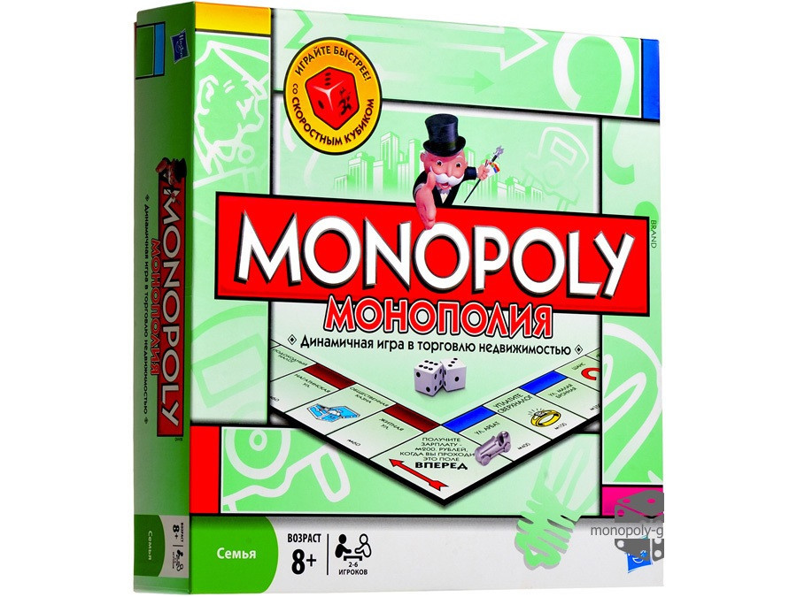 

Настольная игра Монополия Monopoly со скоростным кубиком (6123)