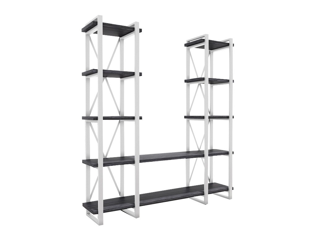 

Стенка Стеллаж СС3 Loft ТриАметекс 340х2080х1820 белая/черная
