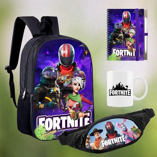 

Набор (Рюкзак 28х38, бананка, блокнот А5 + ручка, кружка). "Fortnite"
