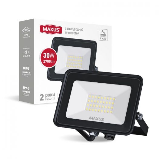 

Прожектор светодиодный Maxus Flood Light 30W 5000K 2700Lm IP65 (1-MFL-04-3050)