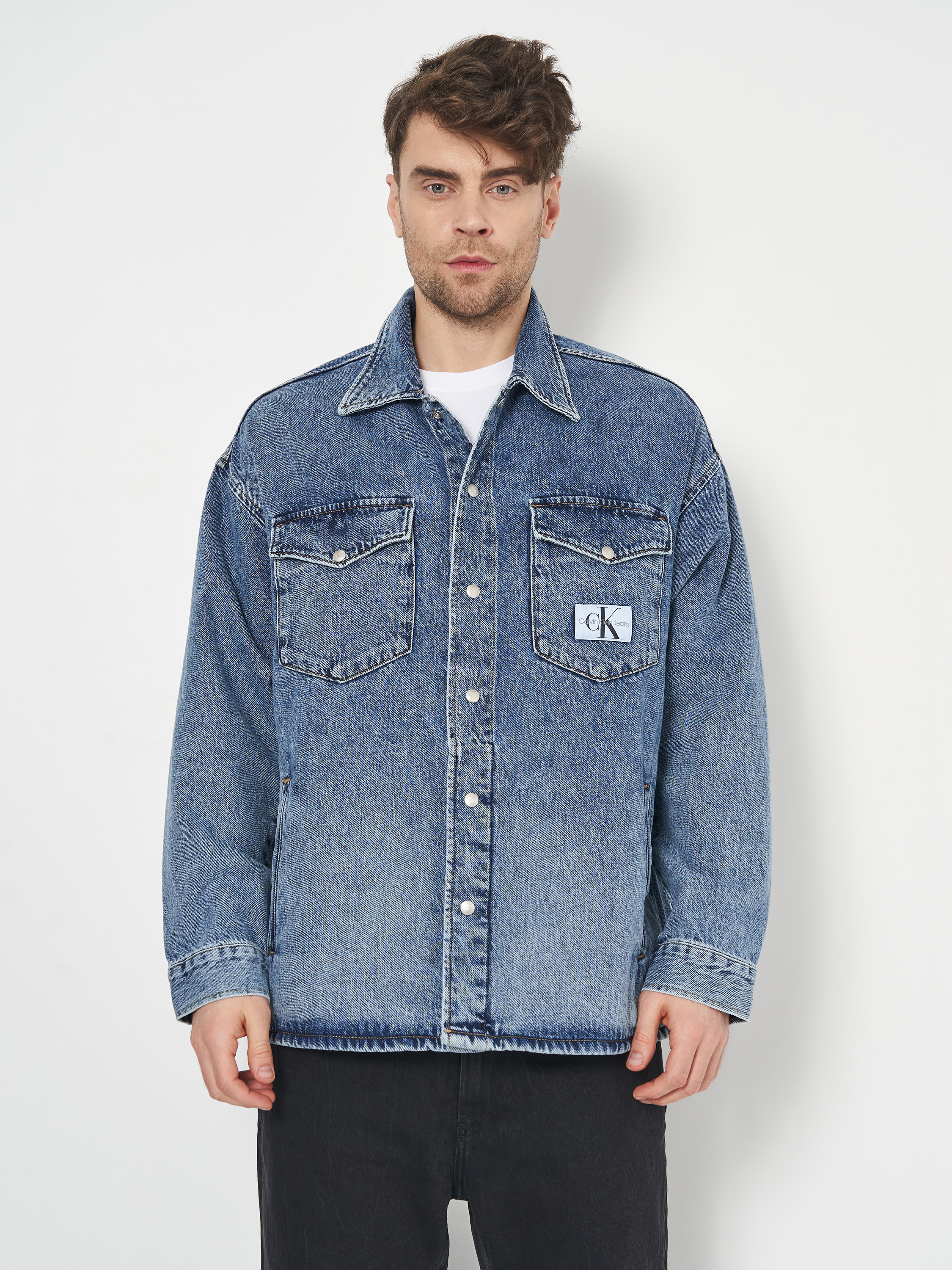 

Джинсовая рубашка Calvin Klein Jeans Oversized Shirt Jacket J30J319799-1A4  Denim Medium, Джинсовая рубашка Calvin Klein Jeans Oversized Shirt Jacket J30J319799-1A4 M Denim Medium