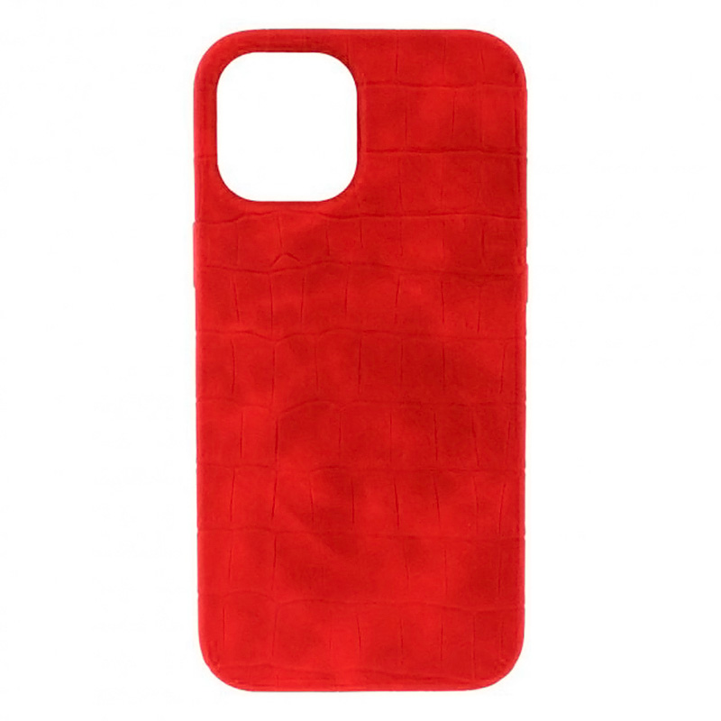 

Чехол Leather Croc Case для Apple Iphone 12/12 Pro Red