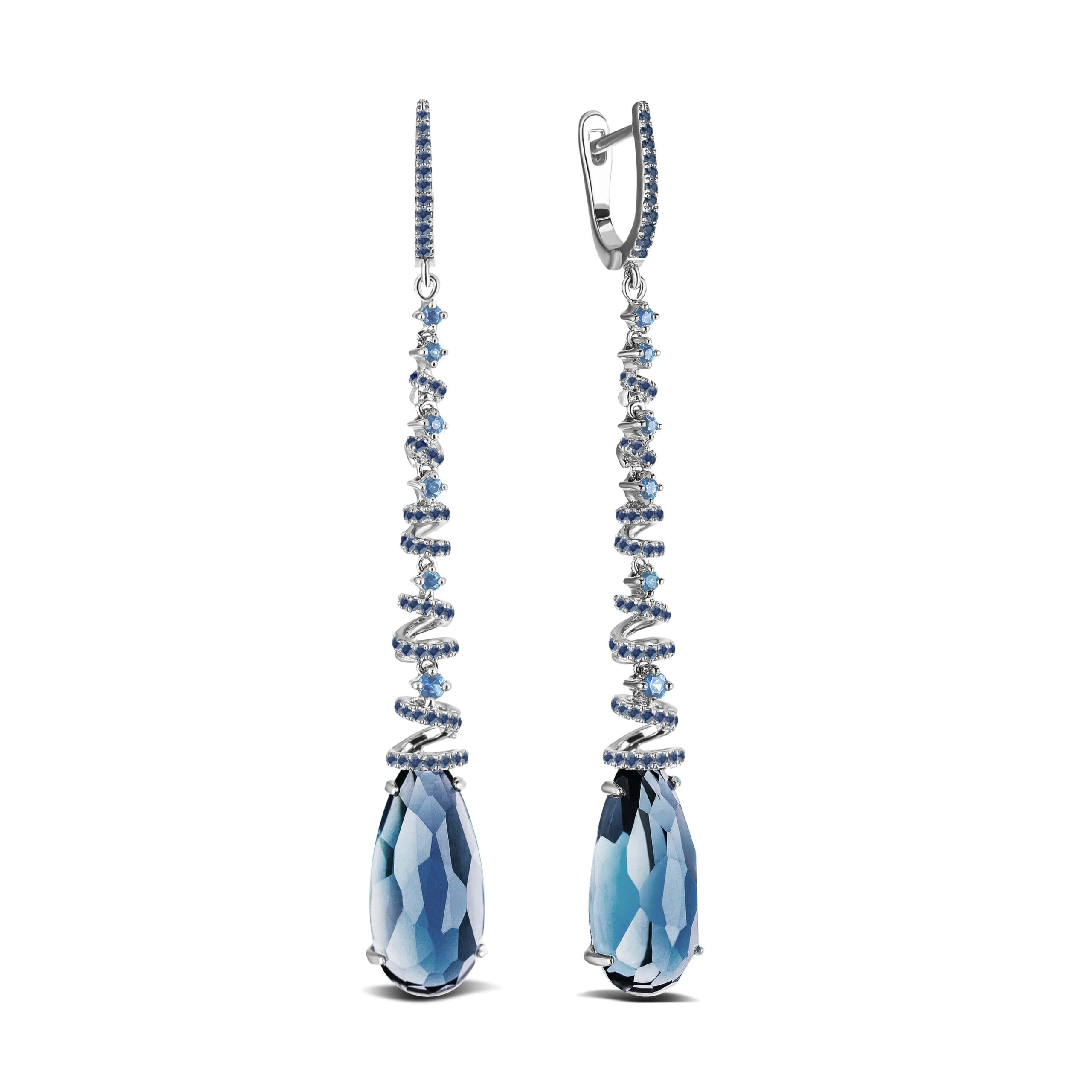 

Серьги в белом золоте с натуральными камнями КАМЕЯ 26800812.269.E4009LBT+BT+